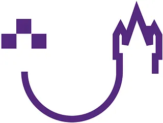 Logo des Nachbarschaftsraums. Der Wilhelmsturm verbunden mit dem Kreuz